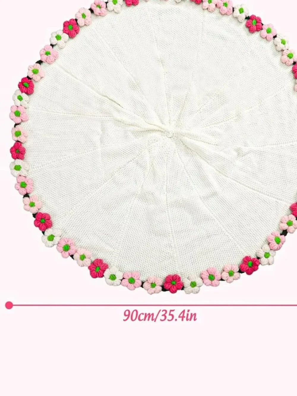 Crochet Flower Bouquet Throw Blanket   35.4 inch